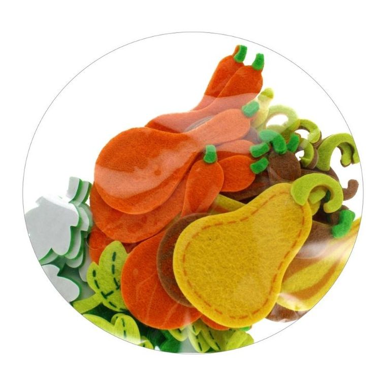 Craft With Fun, ozdoba filcowa, samoprzylepne, dynie, 48 szt.