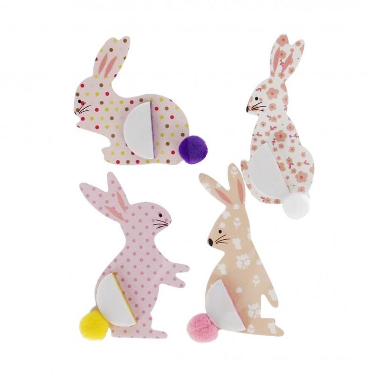 Craft With Fun, ozdobne naklejki, harmonijka, królik