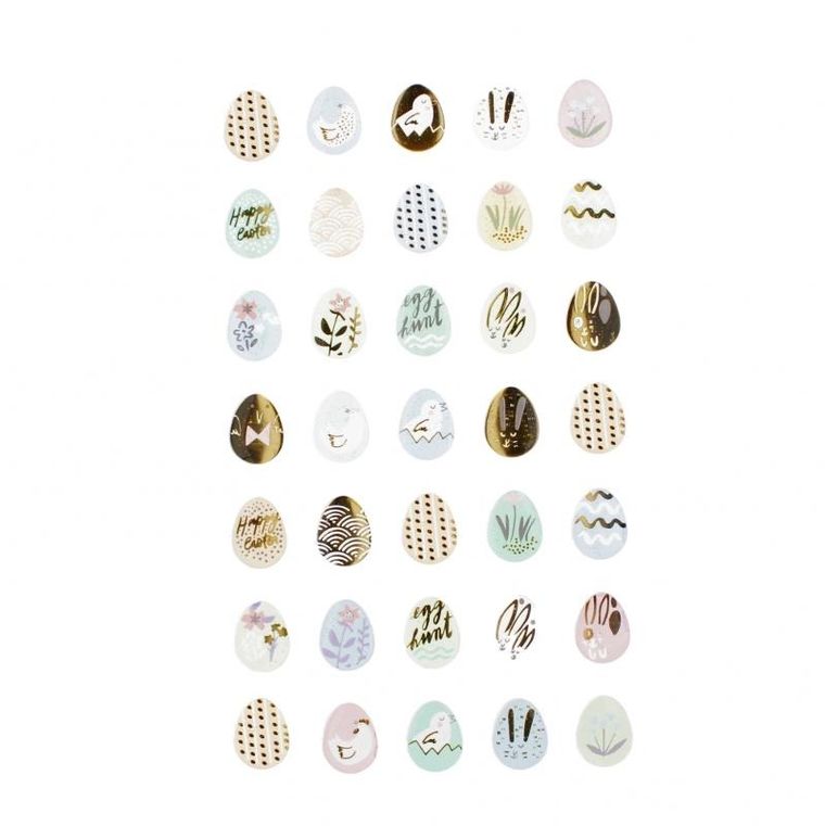 Craft With Fun, ozdobne naklejki, metaliczne, pisanki