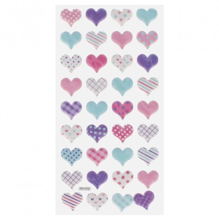 Craft With Fun, ozdobne naklejki, puffy, serce