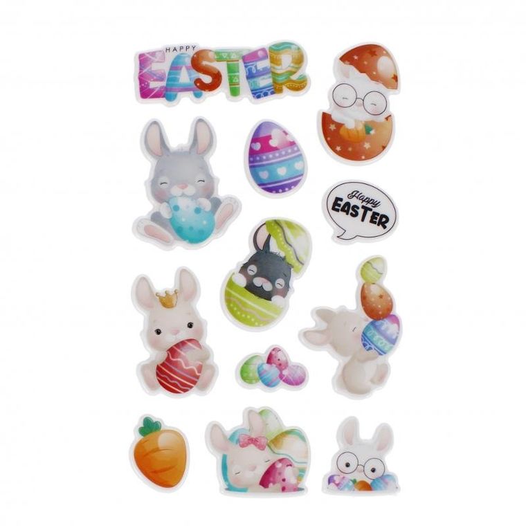 Craft With Fun, ozdobne naklejki, puffy, zajączek