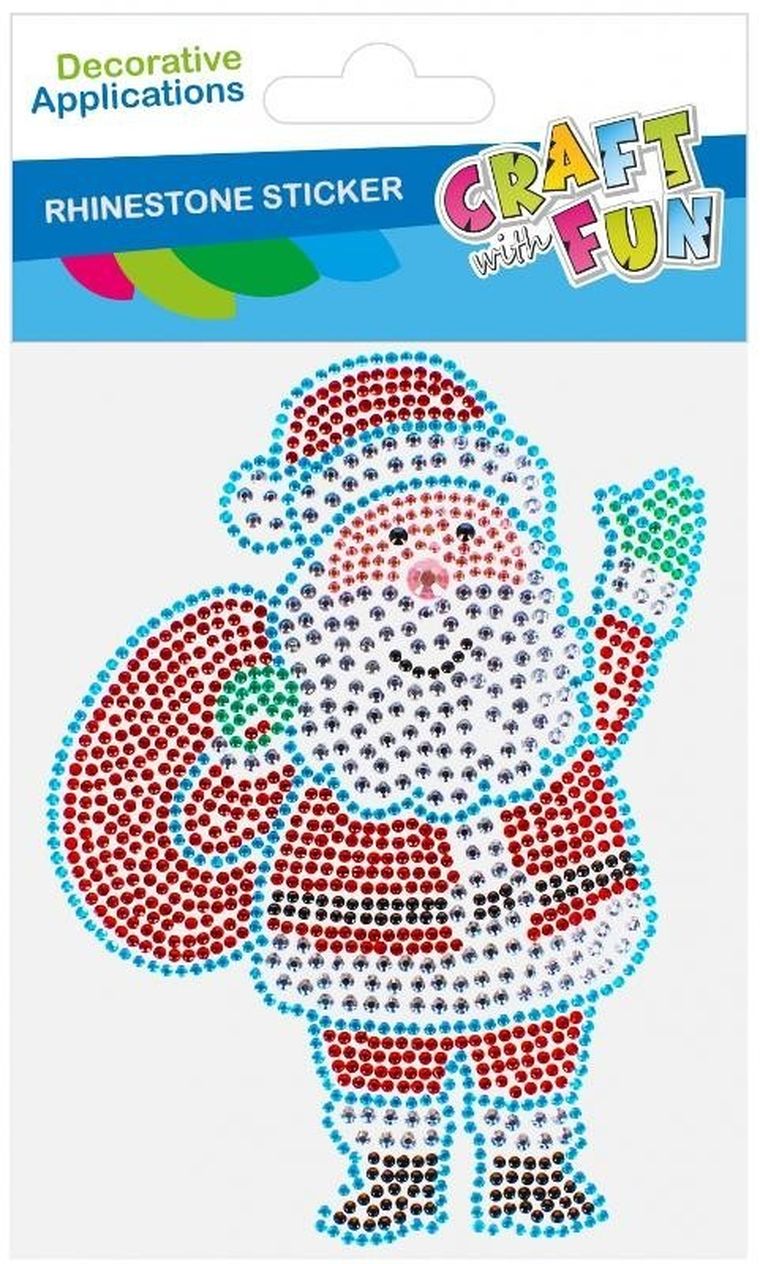Craft With Fun, ozdoby dekoracyjne, samoprzylepne kryształki, mikołaj i bałwan