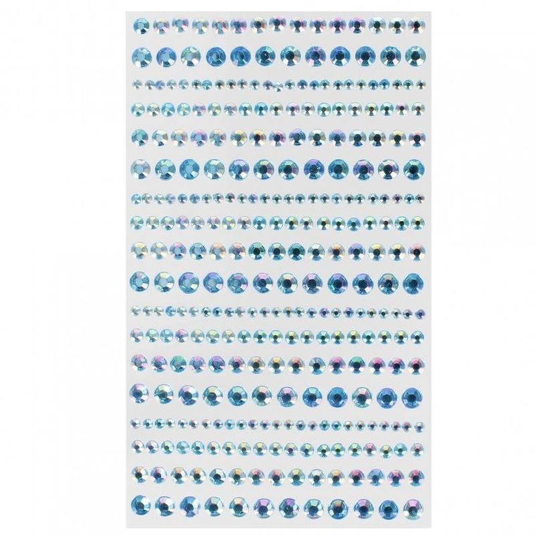 Craft With Fun, ozdoby dekoracyjne, samoprzylepne kryształki, niebieskie, 18 szt.