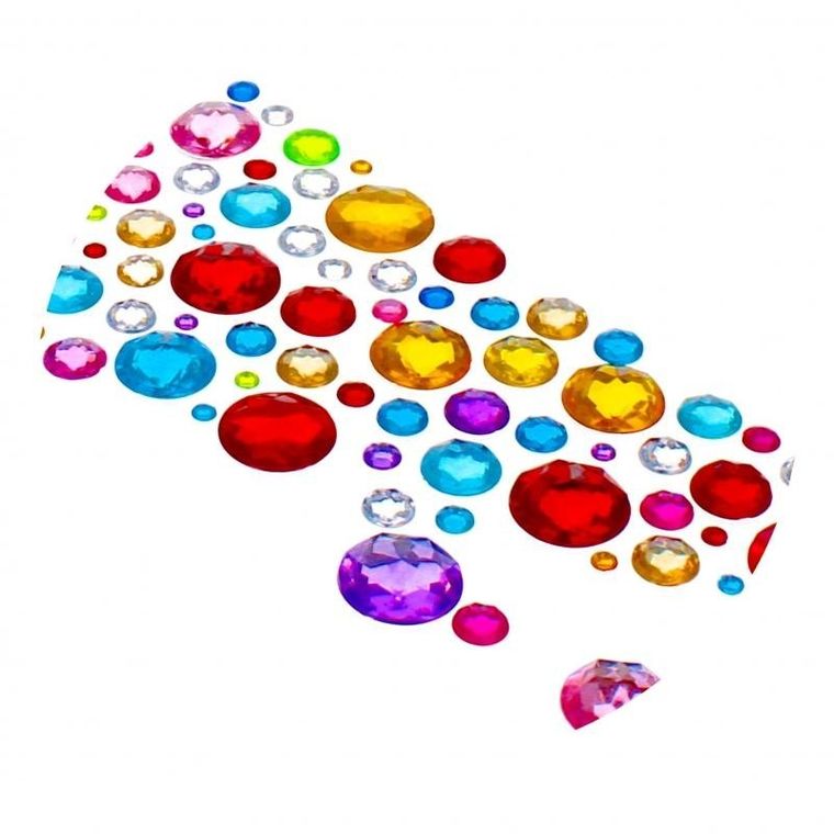 Craft With Fun, ozdoby dekoracyjne, samoprzylepne kryształki, okrągłe