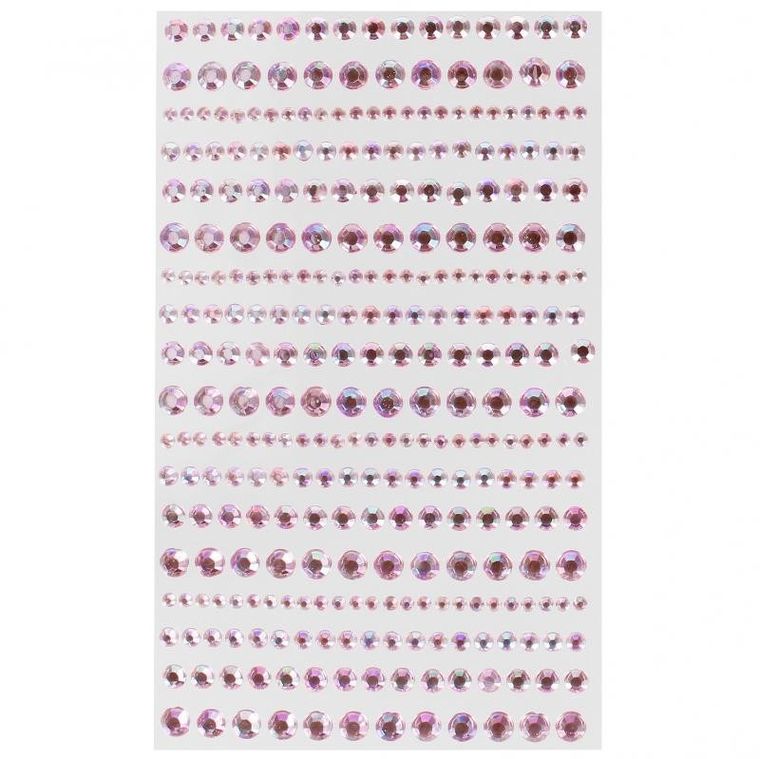 Craft With Fun, ozdoby dekoracyjne, samoprzylepne kryształki, różowe, 18 szt.