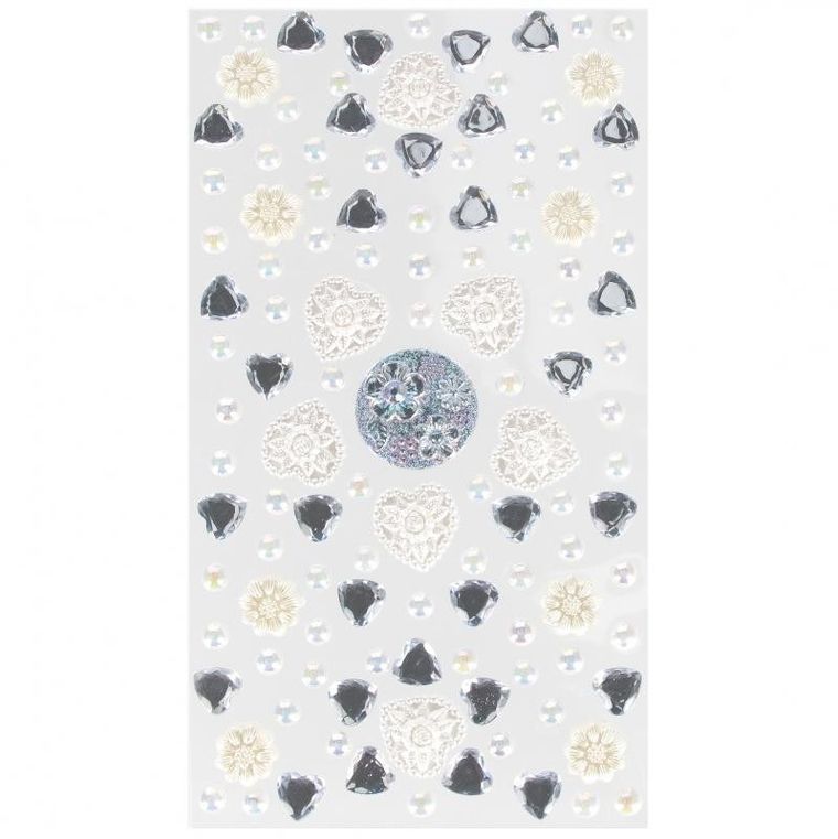 Craft With Fun, ozdoby dekoracyjne, samoprzylepne kryształki, srebrne