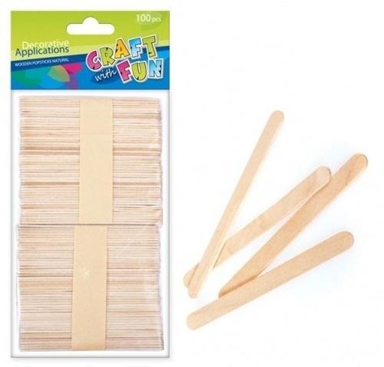 Craft With Fun, patyczki drewniane, dekoracyjne