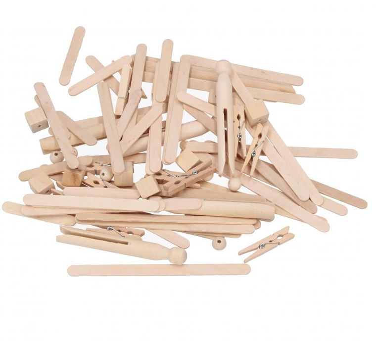 Craft With Fun, patyczki drewniane w tubaie, 100 szt.