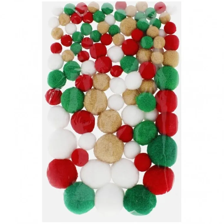 Craft With Fun, pompony dekoracyjne, 100 szt.