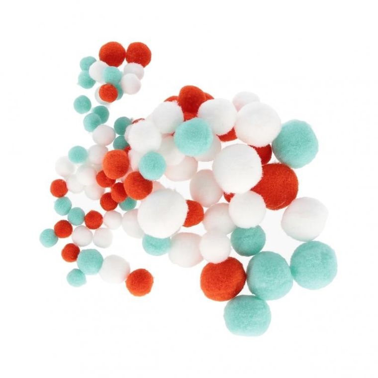 Craft With Fun, pompony dekoracyjne, 100 szt.