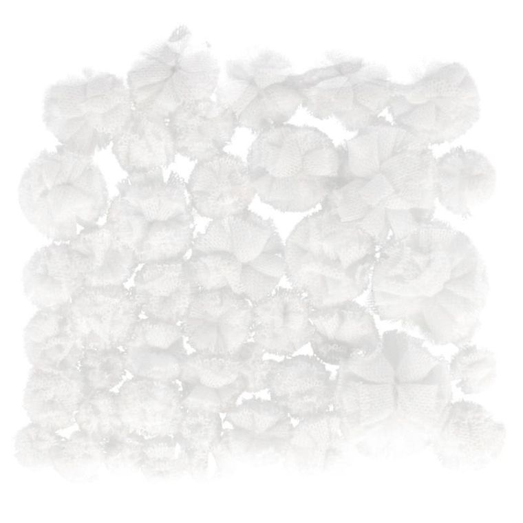 Craft With Fun, pompony dekoracyjne, tkanina, białe