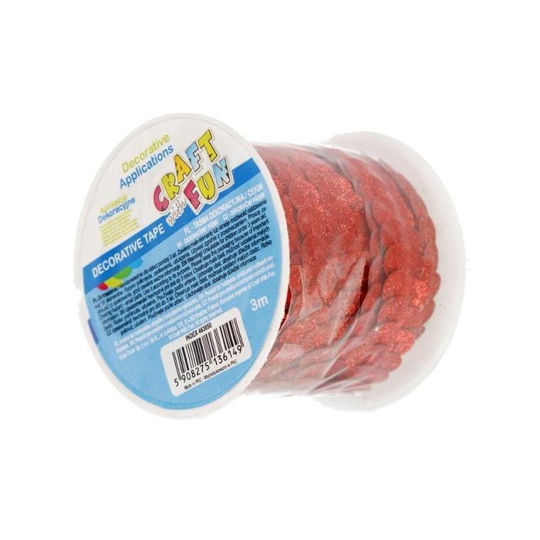 Craft With Fun, taśma dekoracyjna, cekinowa, 3m, 1 szt.