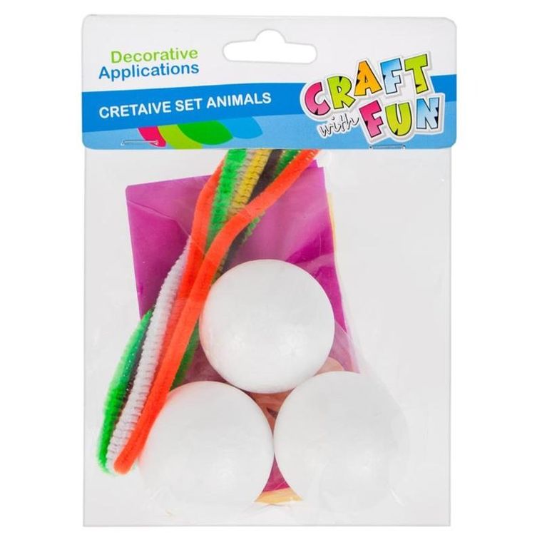 Craft With Fun, zestaw kreatywny, zwierzątka styropianowe
