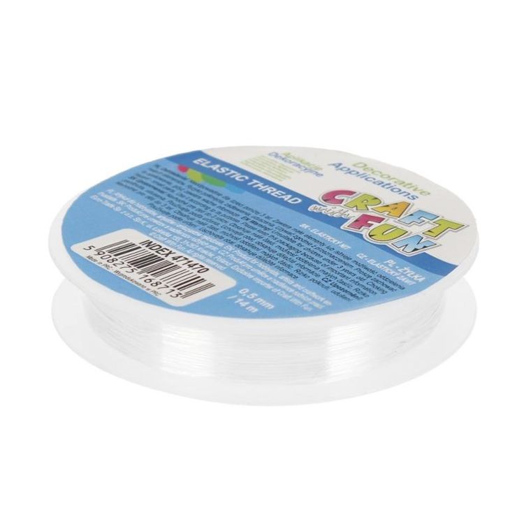 Craft With Fun, żyłka dekoracyjna, biała, 14 m