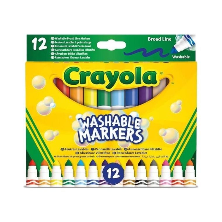 Crayola, flamastry stożkowe, zmywalne 12 szt.