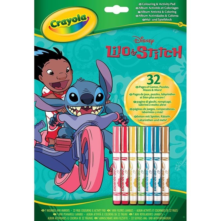 Crayola, Lilo i Stitch, kolorowanka z łamigłówkami i flamastrami