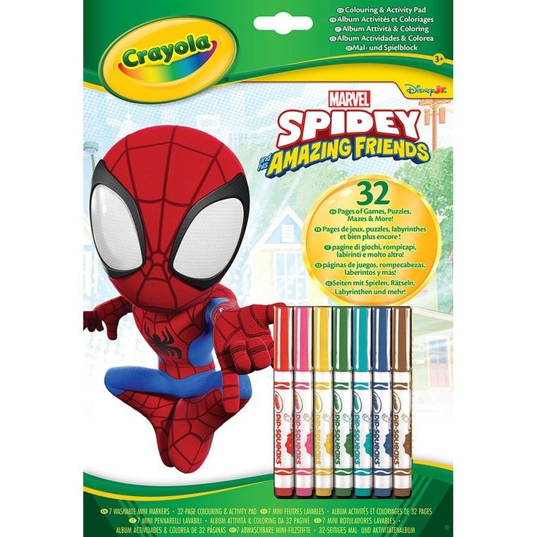 Crayola, Spidey i super-kumple, kolorowanka z łamigłówkami i flamastrami