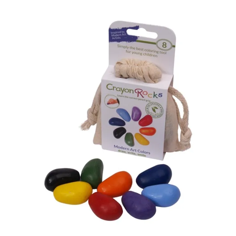 Crayon Rocks, Modern Art, kredki w bawełnianym woreczku, 8 kolorów