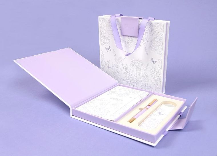 Cresco, długopis + notes premium w pudełku, fioletowy