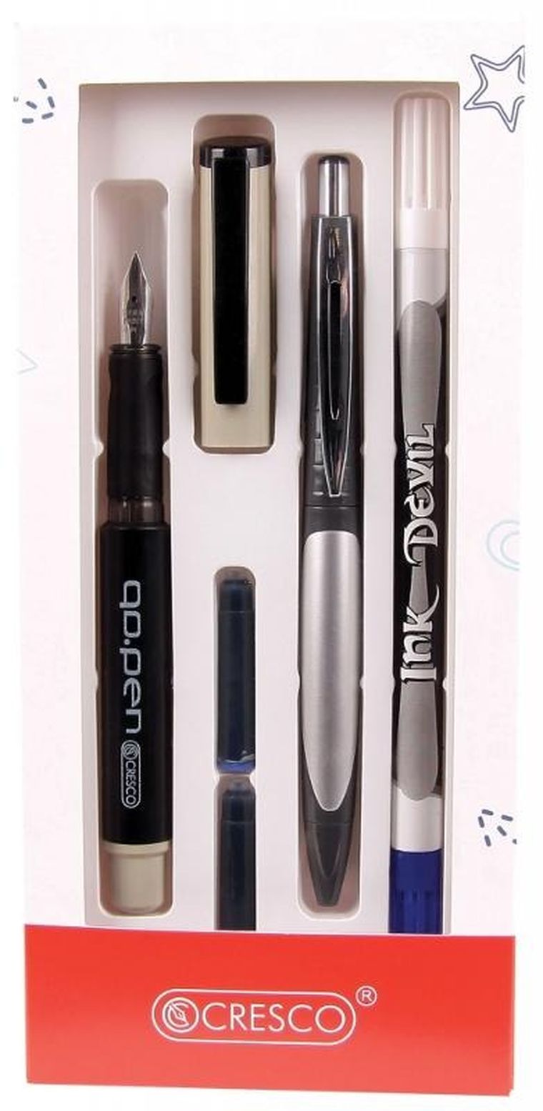 Cresco, Go Pen, zestaw piśmienny: pióro + długopis + wymazywacz