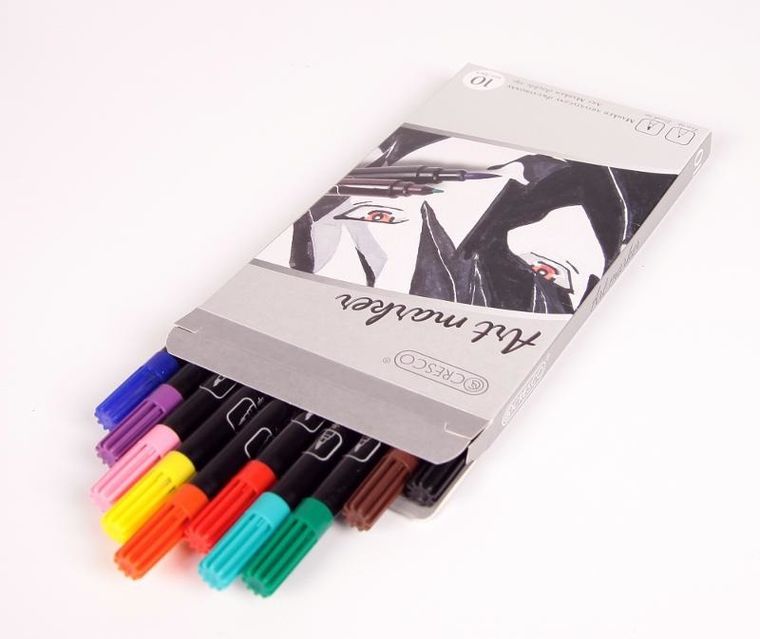 Cresco, markery artystyczne, dwustronne, 10 kolorów