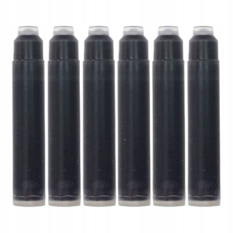 Cresco, naboje do pióra, krótkie, czarne, 6 szt.