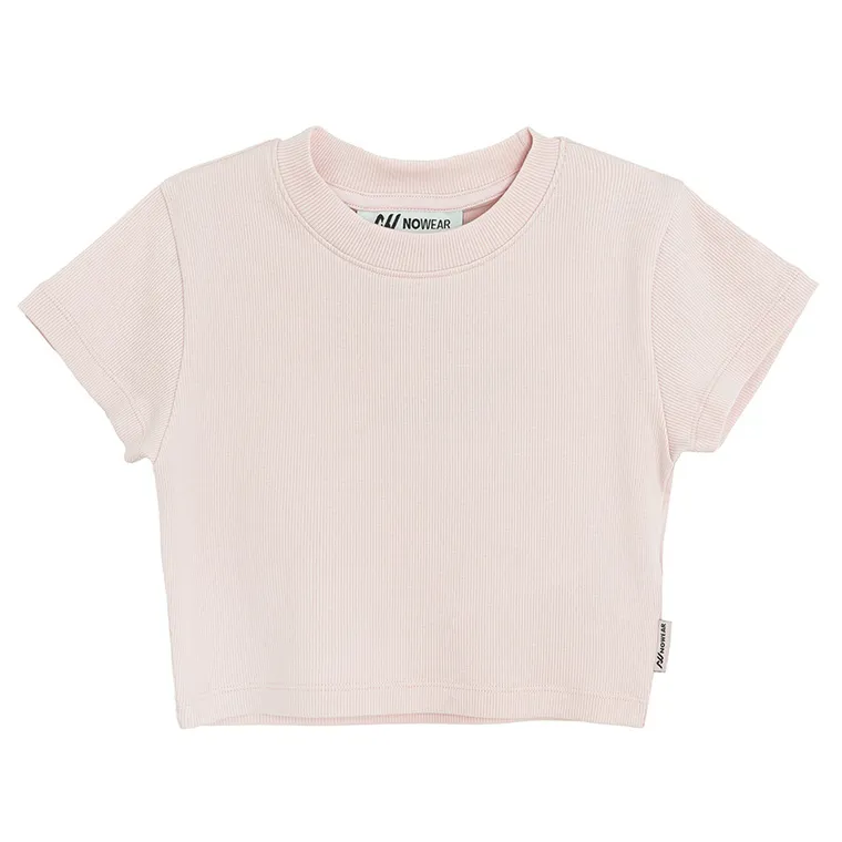 Crop top prążkowany z domieszką modalu NOWEAR
