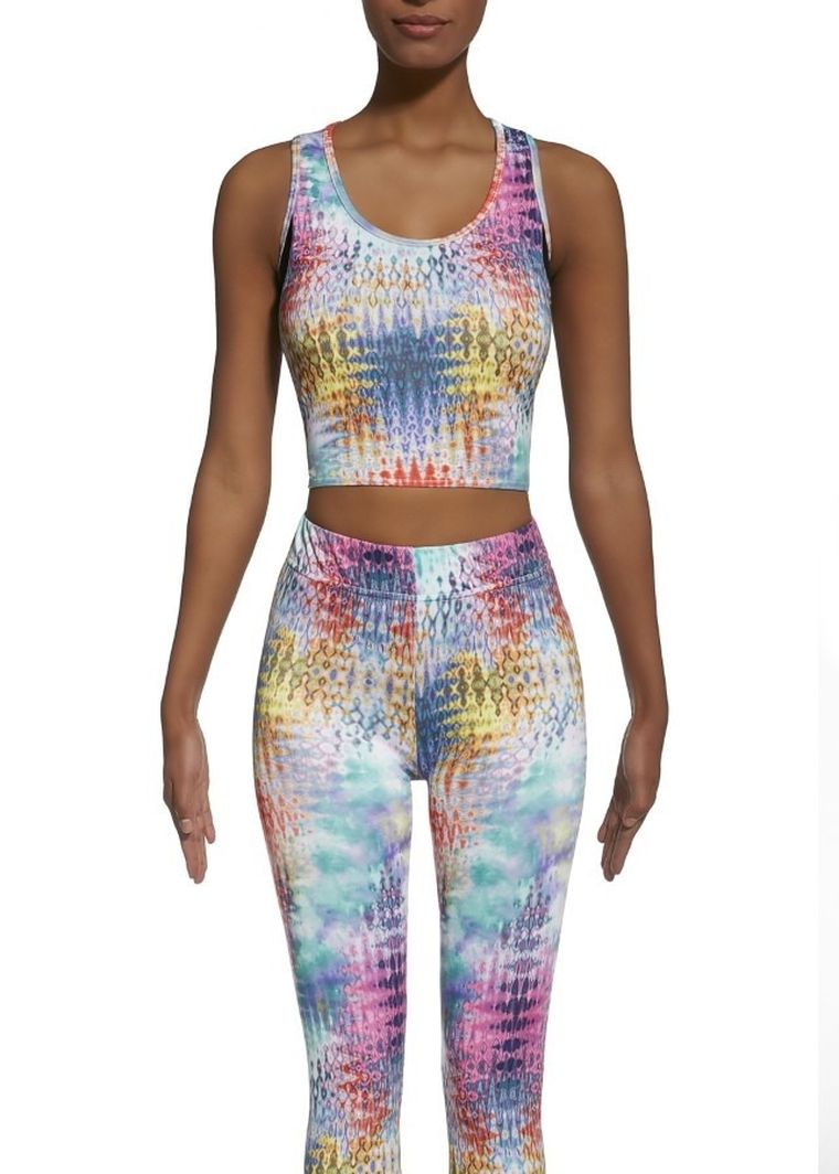 Crop-top sportowy damski, mix, Bas Black