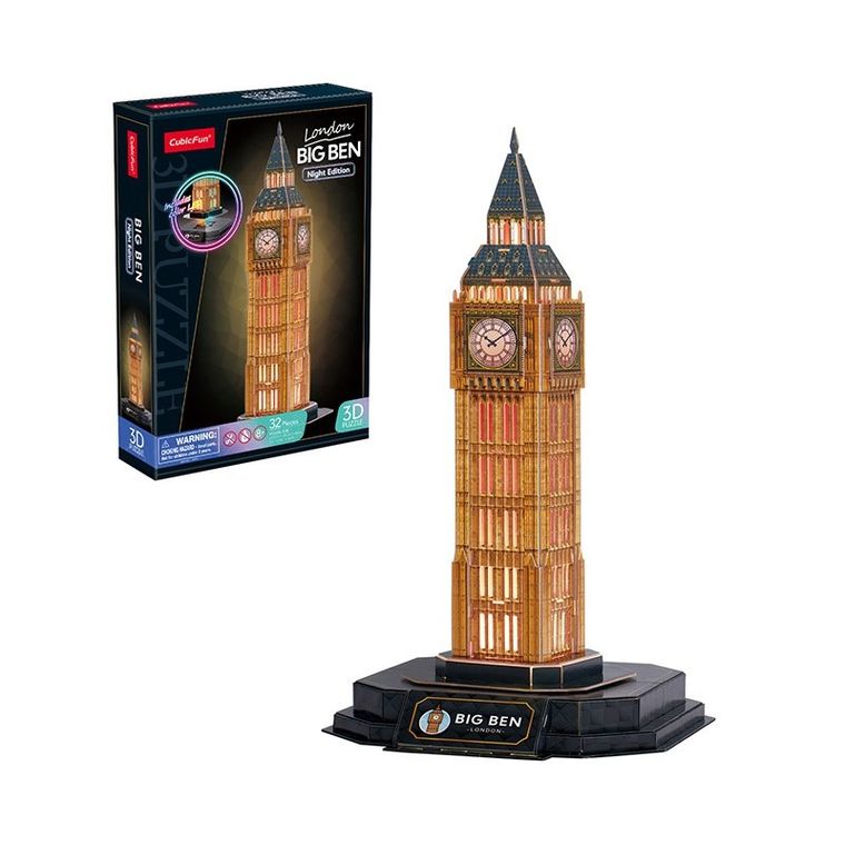 Cubic Fun, Big Ben, puzzle 3D, LED, 32 elementy