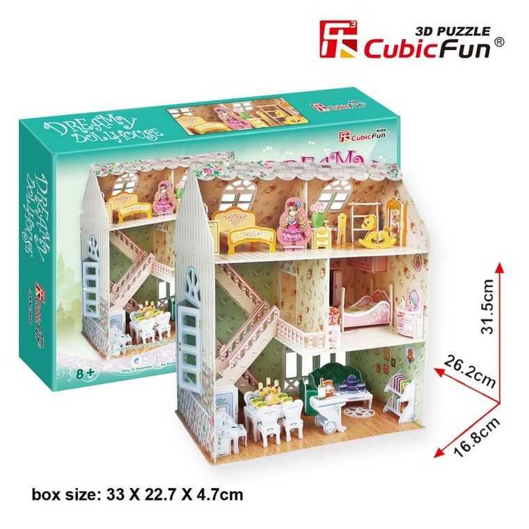 Cubic Fun, Dreamy, Domek dla lalek, puzzle 3D, 160 elementów