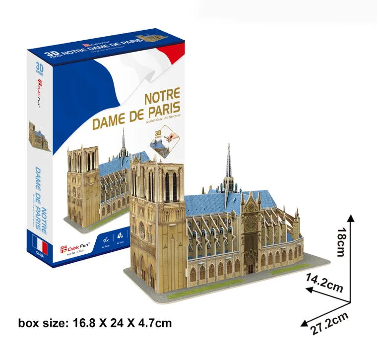 Cubic Fun, Katedra Notre Dame, puzzle 3D, 53 elementów