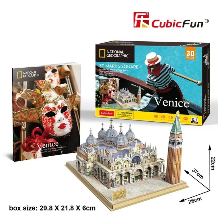 Cubic Fun, National Geographic, Wenecja, puzzle 3D, 107 elementów