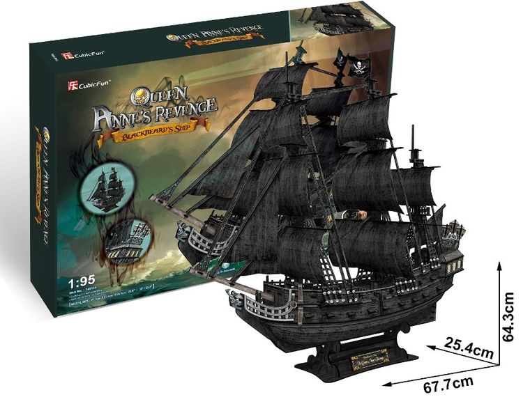 Cubic Fun, Okręt Piracki - Zemsta Królowej Anny, puzzle 3D, 308 elementów