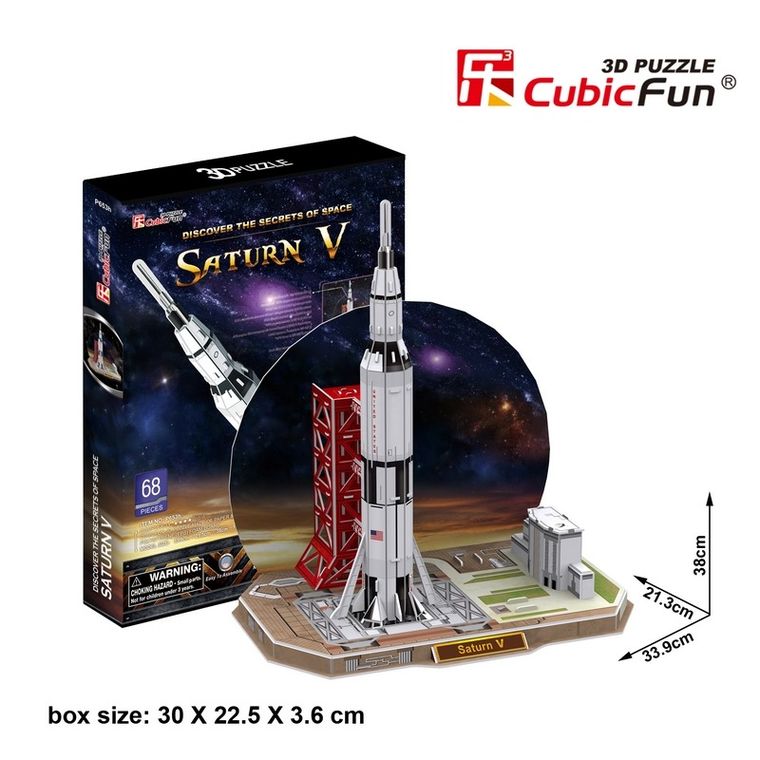 Cubic Fun, Rakieta Saturn V, puzzle 3D, 68 elementów