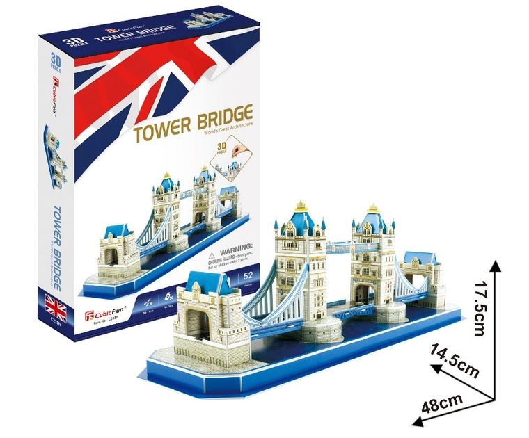 Cubic Fun, Tower Bridge, puzzle 3D, 52 elementów