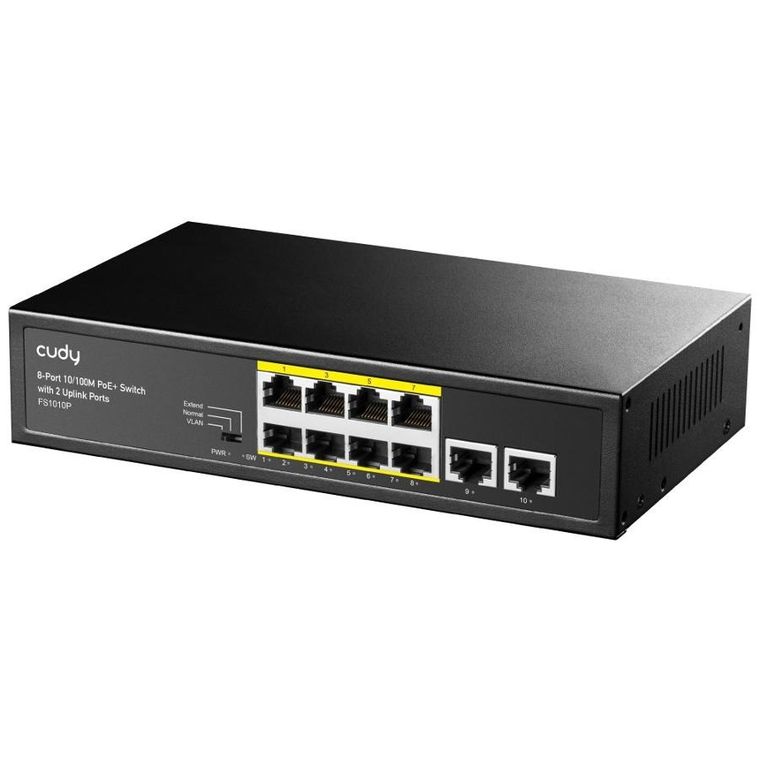 Cudy, przełącznik, switch, FS1010P 8-Port 10/100M PoE+ 120W 2xUplink