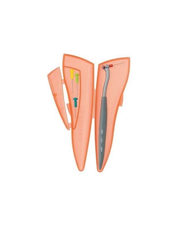 Curaprox, czyściki międzyzębowe, końcówki CPS457, 4 szt. + uchwyt + euti, zestaw turystyczny