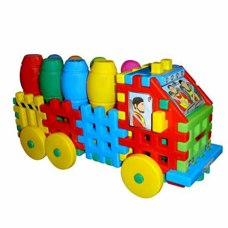 Czako, ciężarówka z kręglami, klocki konstrukcyjne