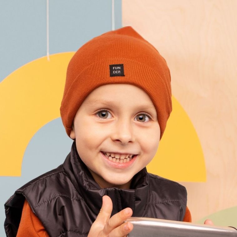 Czapka chłopięca, brązowa, Pinokio