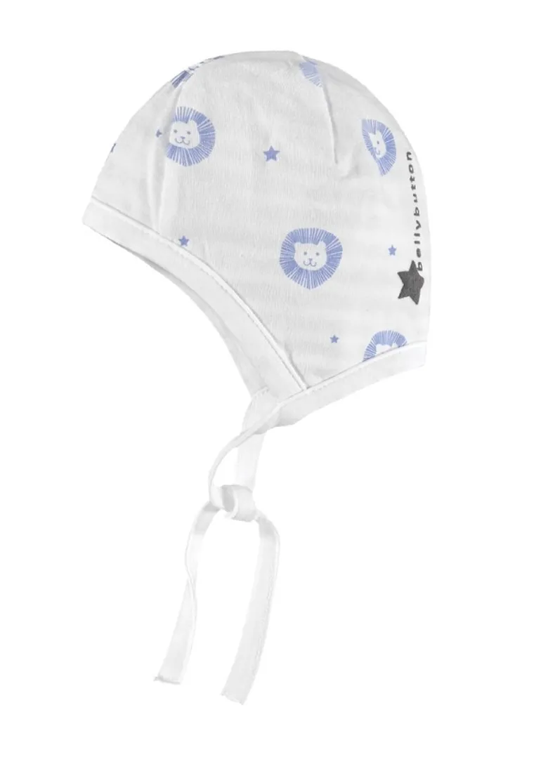 Czapka chłopięca, dwustronna, niebiesko-biała, Bellybutton