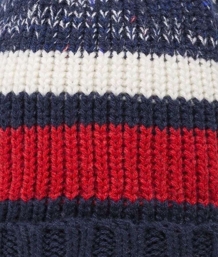 Czapka chłopięca, granatowa, paski, Döll