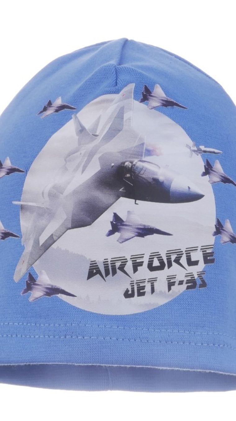 Czapka chłopięca, niebieska, Ambra