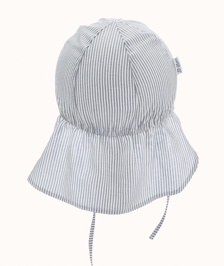 Czapka chłopięca safari, wiązana, szara, Iltom