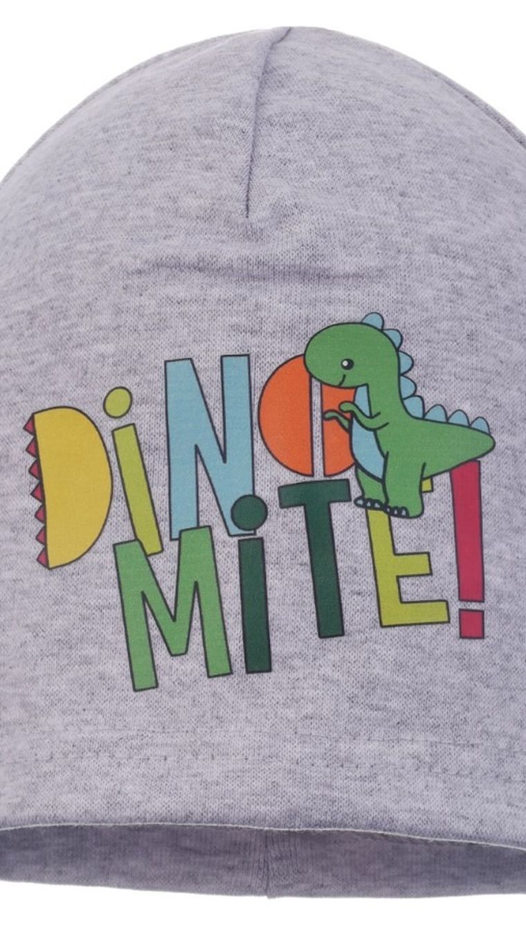 Czapka chłopięca, szara, Ambra