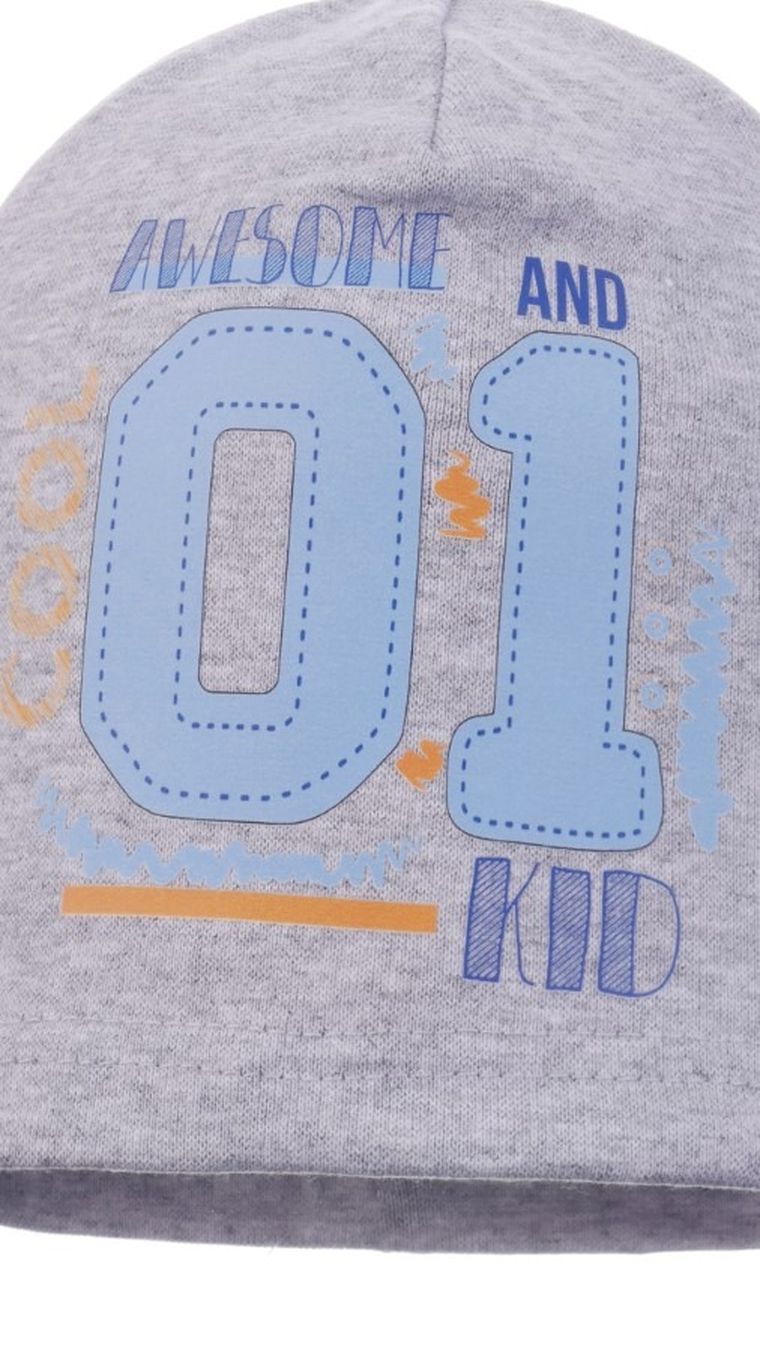 Czapka chłopięca, szara, Ambra