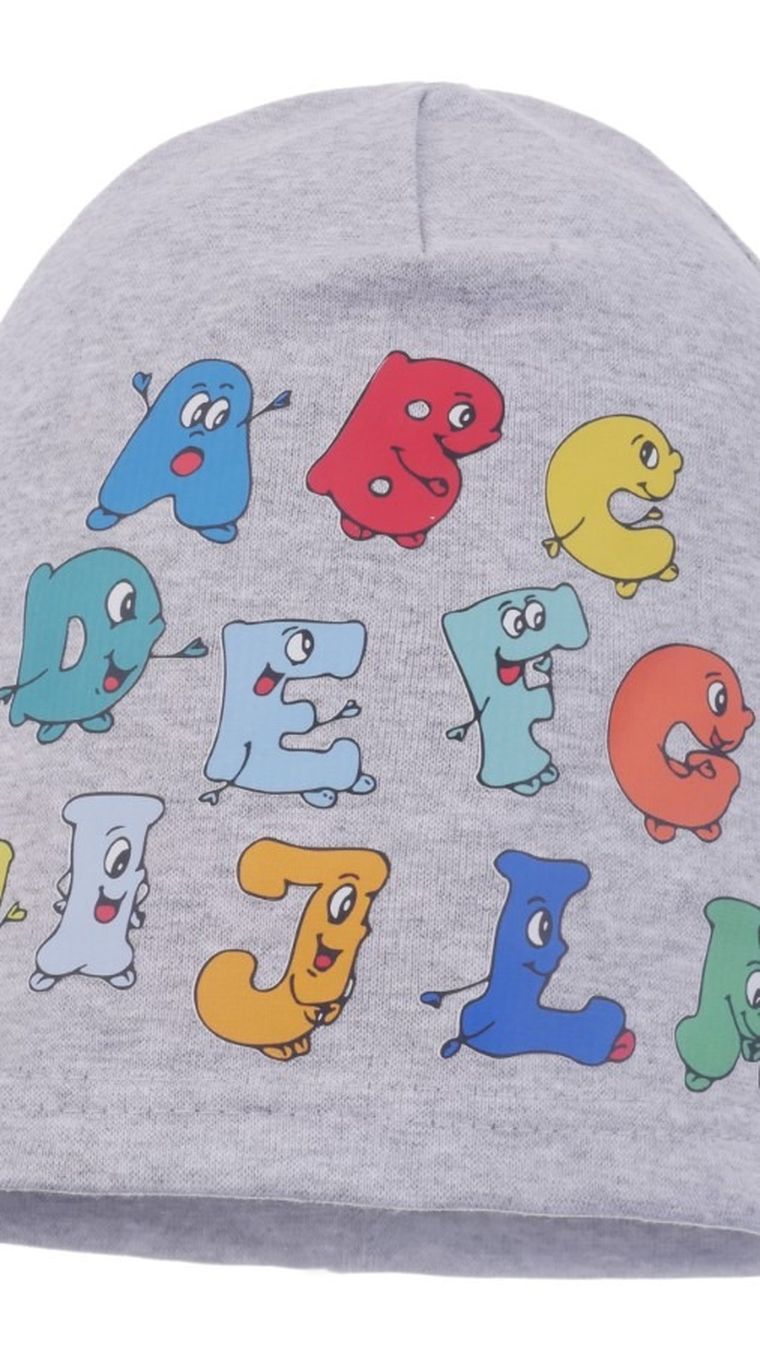 Czapka chłopięca, szara, Ambra