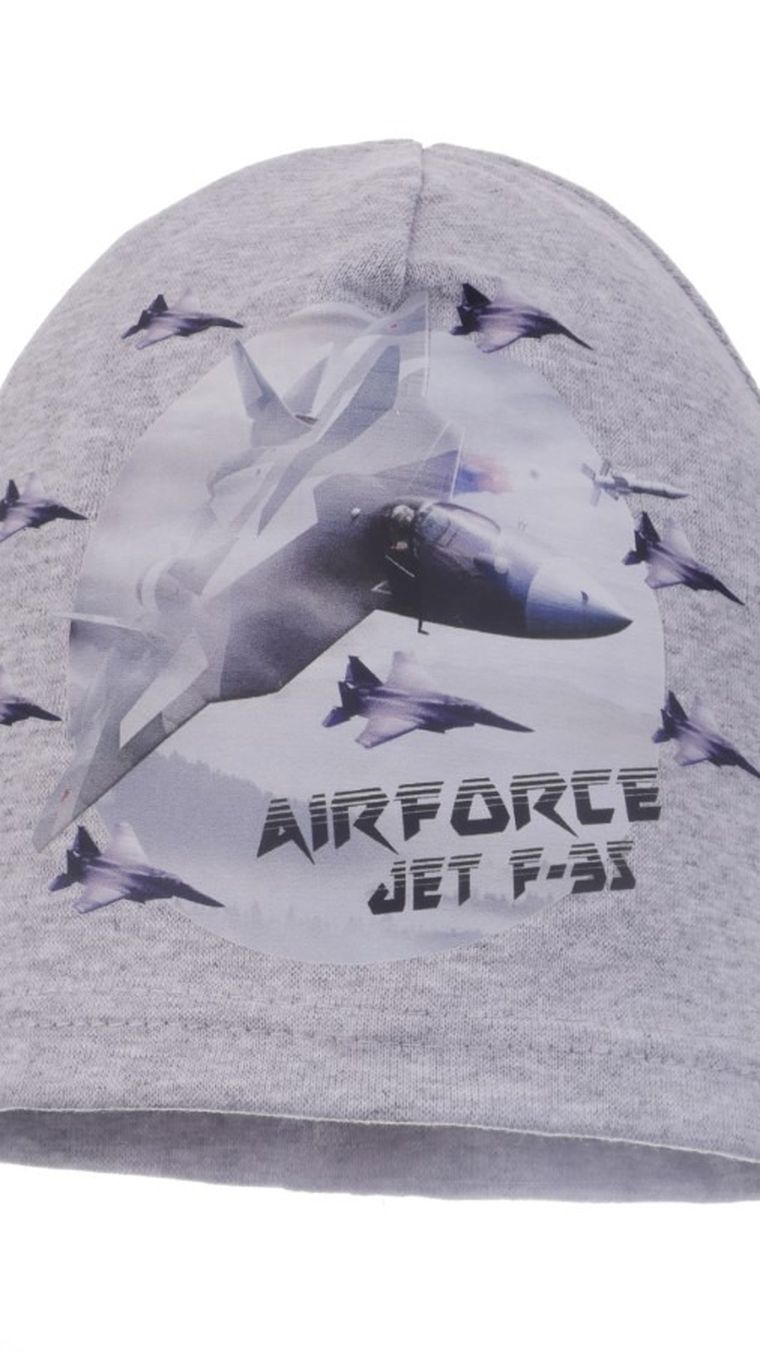 Czapka chłopięca, szara, Ambra