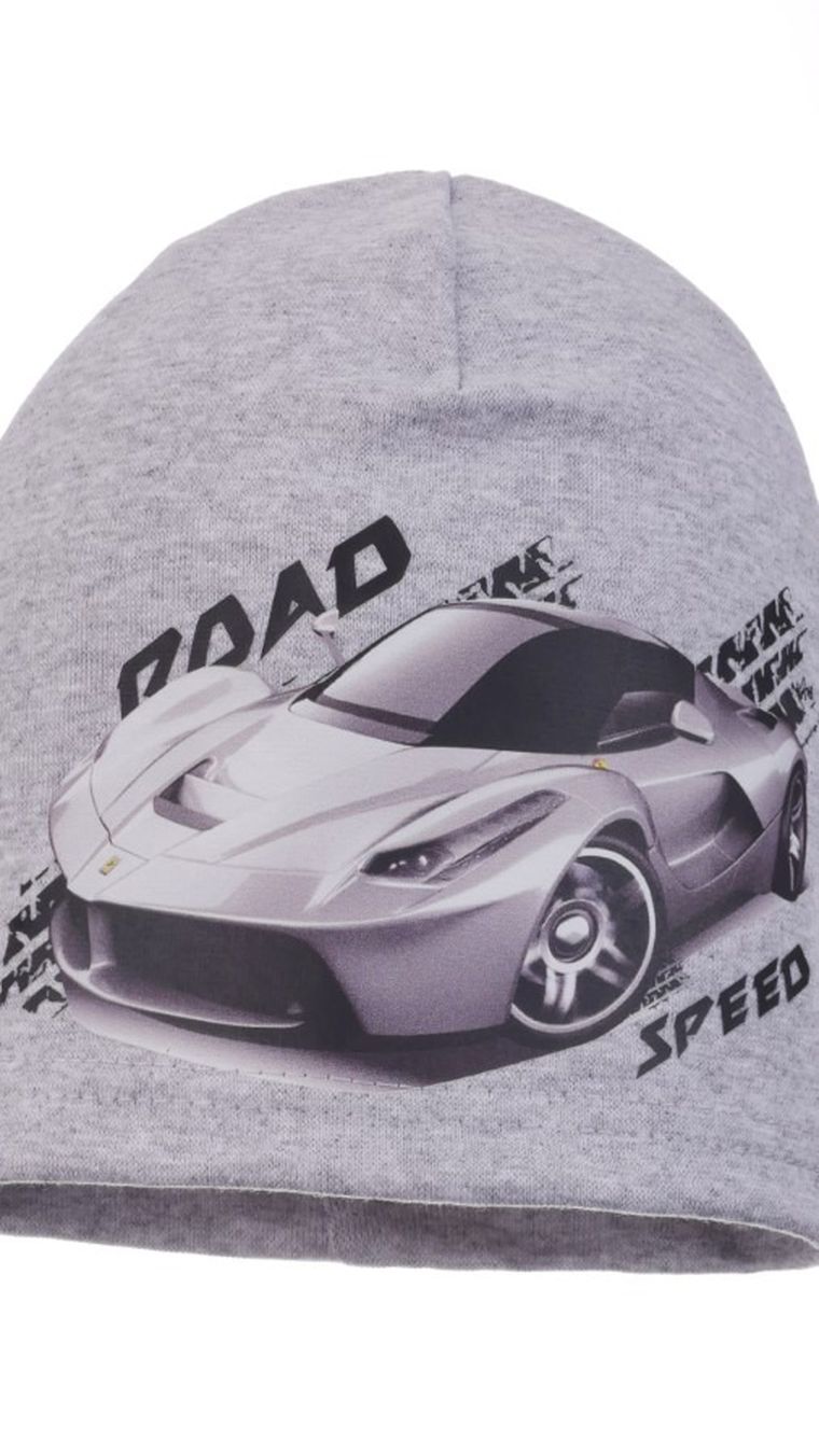 Czapka chłopięca, szara, Ambra