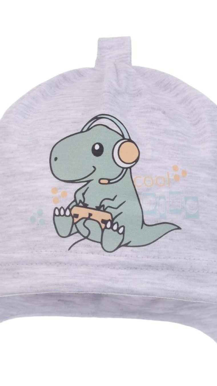 Czapka chłopięca, szara, Ambra