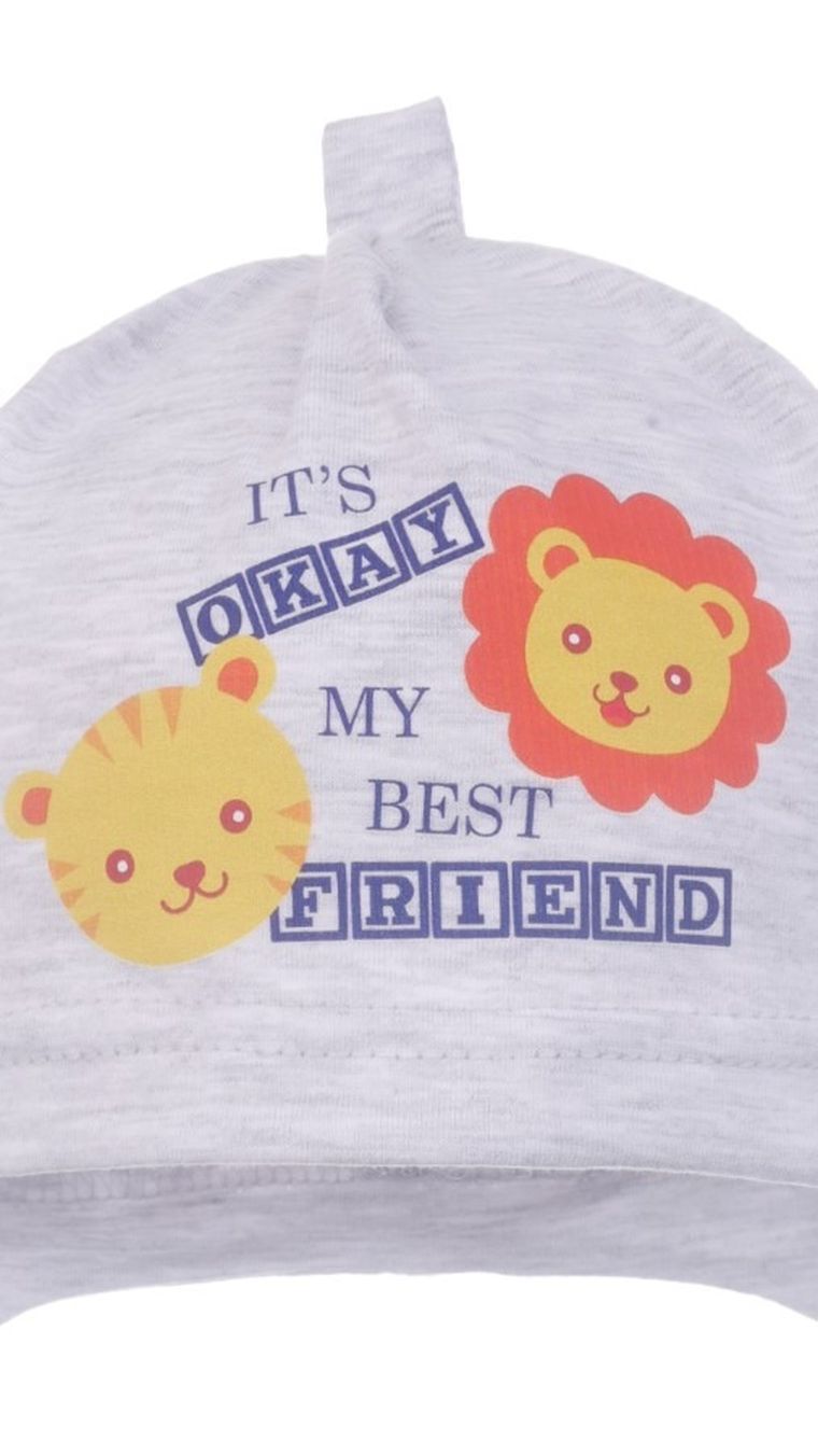 Czapka chłopięca, szara, Ambra